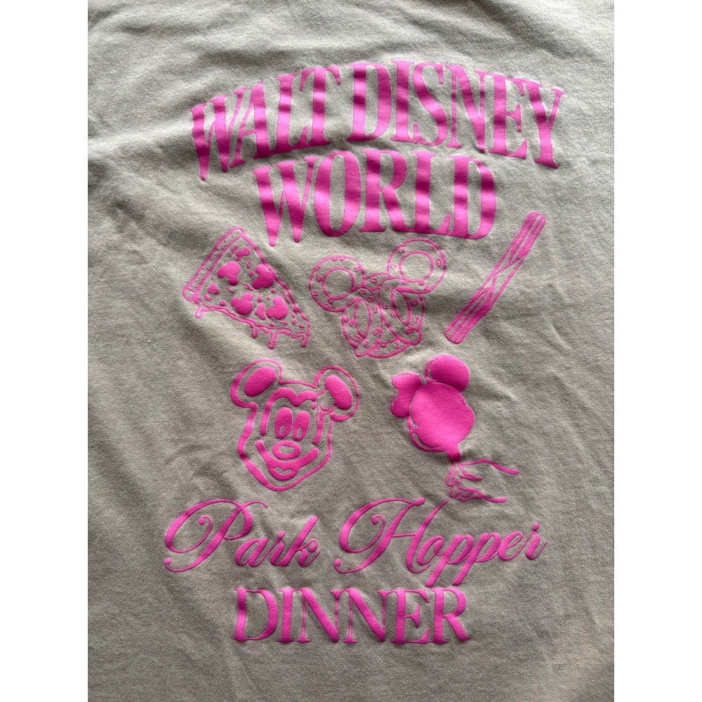 Disney Parks Park Hopper Dinner Tee Women's 1X Pink Mickey Pretzel Churro - Picture 2 of 5
